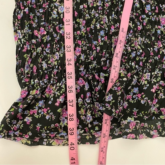 Free People || Smocked Floral Dress Black Small - Picture 6 of 8